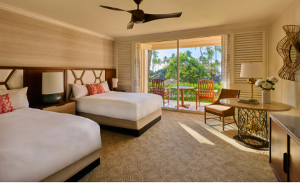 Grand Wailea Garden View Queen room with two queen beds