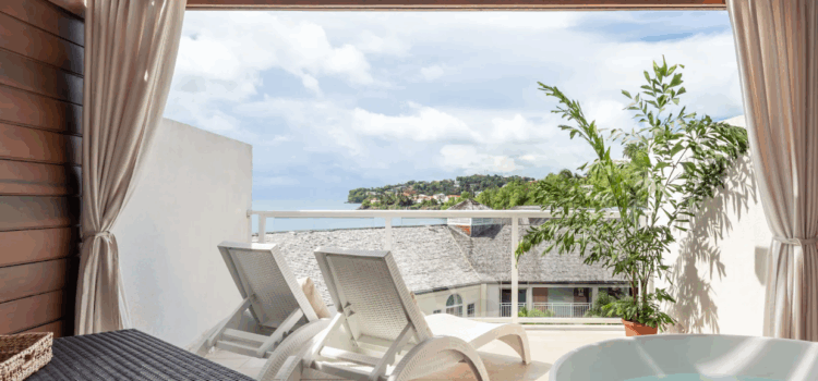 Sandals La TOc Oceanview Club Level Terrace Junior Suite with Outdoor Tranquility Soaking Tub OJS