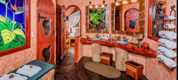 peace loge costa rica Artisan Guest Room Double Beds bathroom
