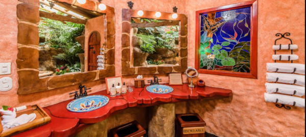 peace loge costa rica Artisan Guest Room King Bed bathroompeace loge costa rica Artisan Guest Room King Bed bathroom