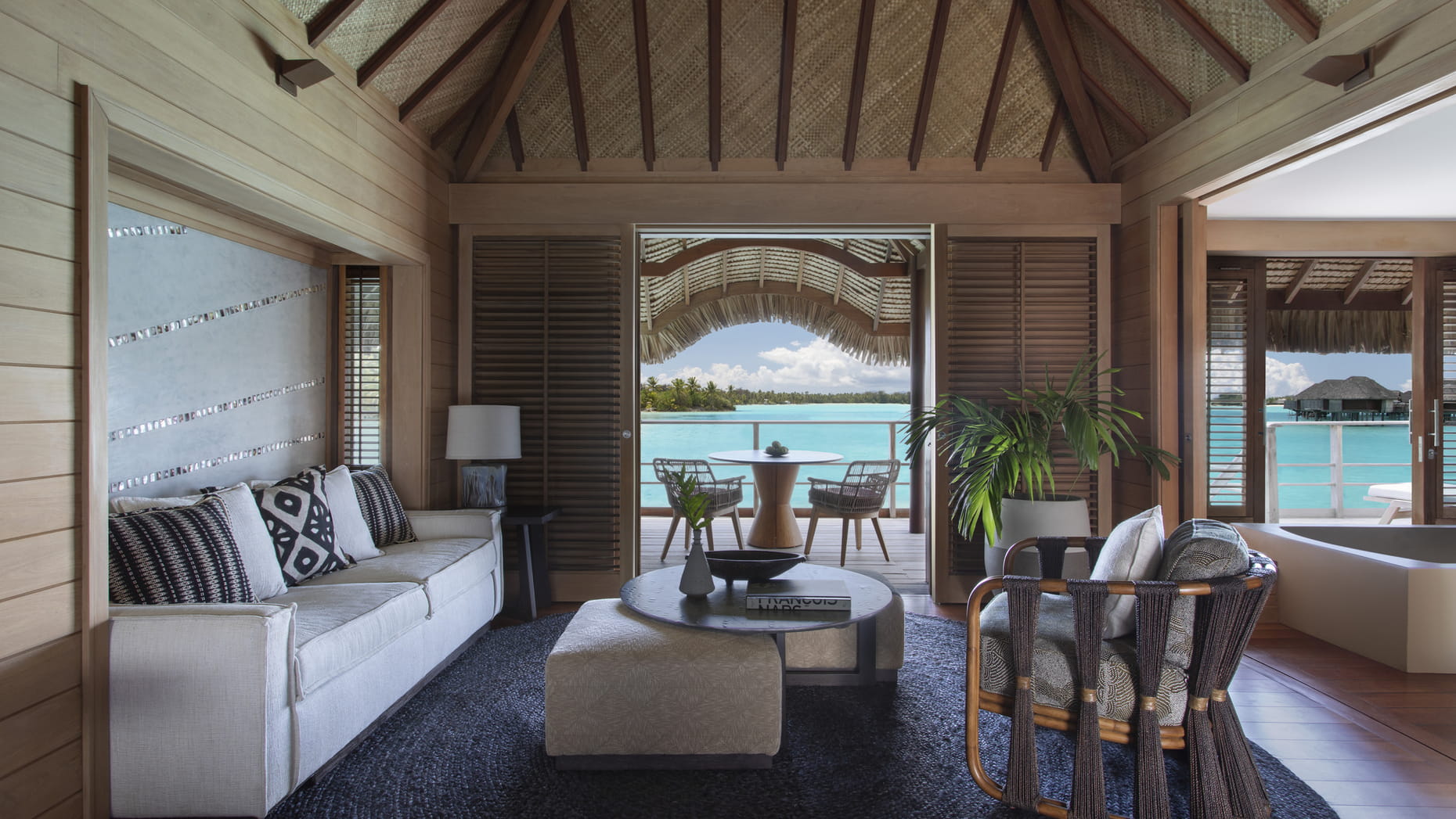 Mountain Overwater Plunge Pool villa living room