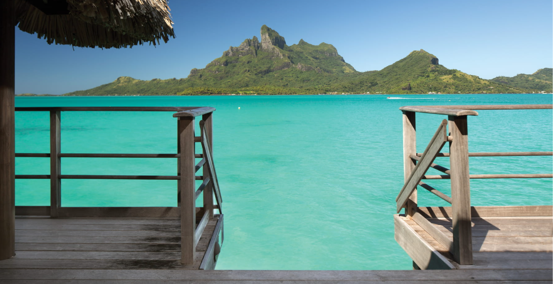 Premier Mountain Overwater Villa with Mount Otemanu view from the deck
