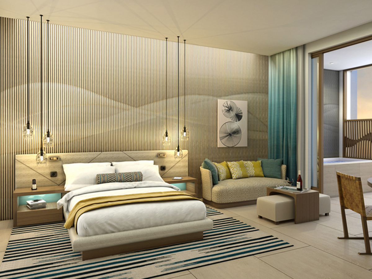 Hard Rock Hotel Los Cabos Rock Star Suite rooftop terrace with pool table and wet bar