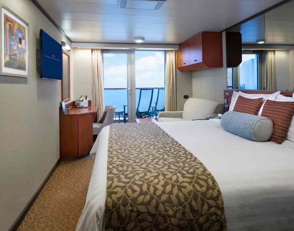 Verandah Stateroom with private balcony aboard Holland America Nieuw Amsterdam