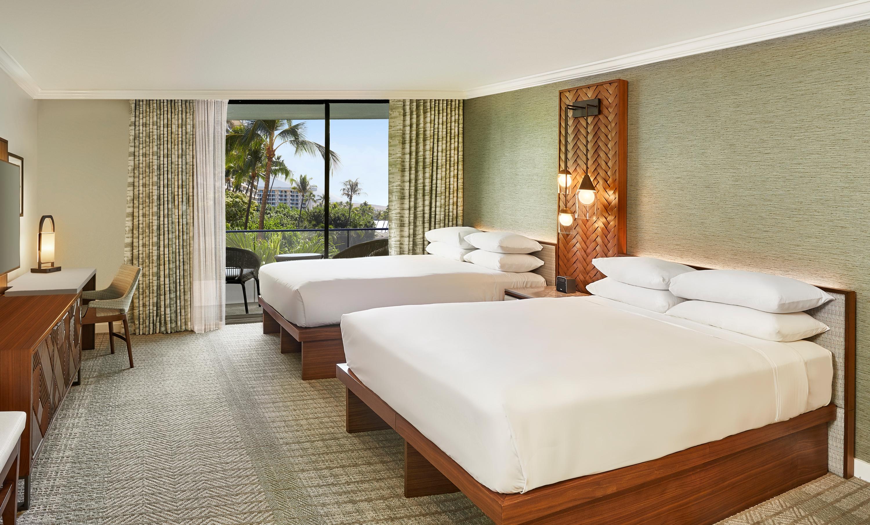 Hyatt Regency Maui Partial Ocean View room with two queen beds and lanai