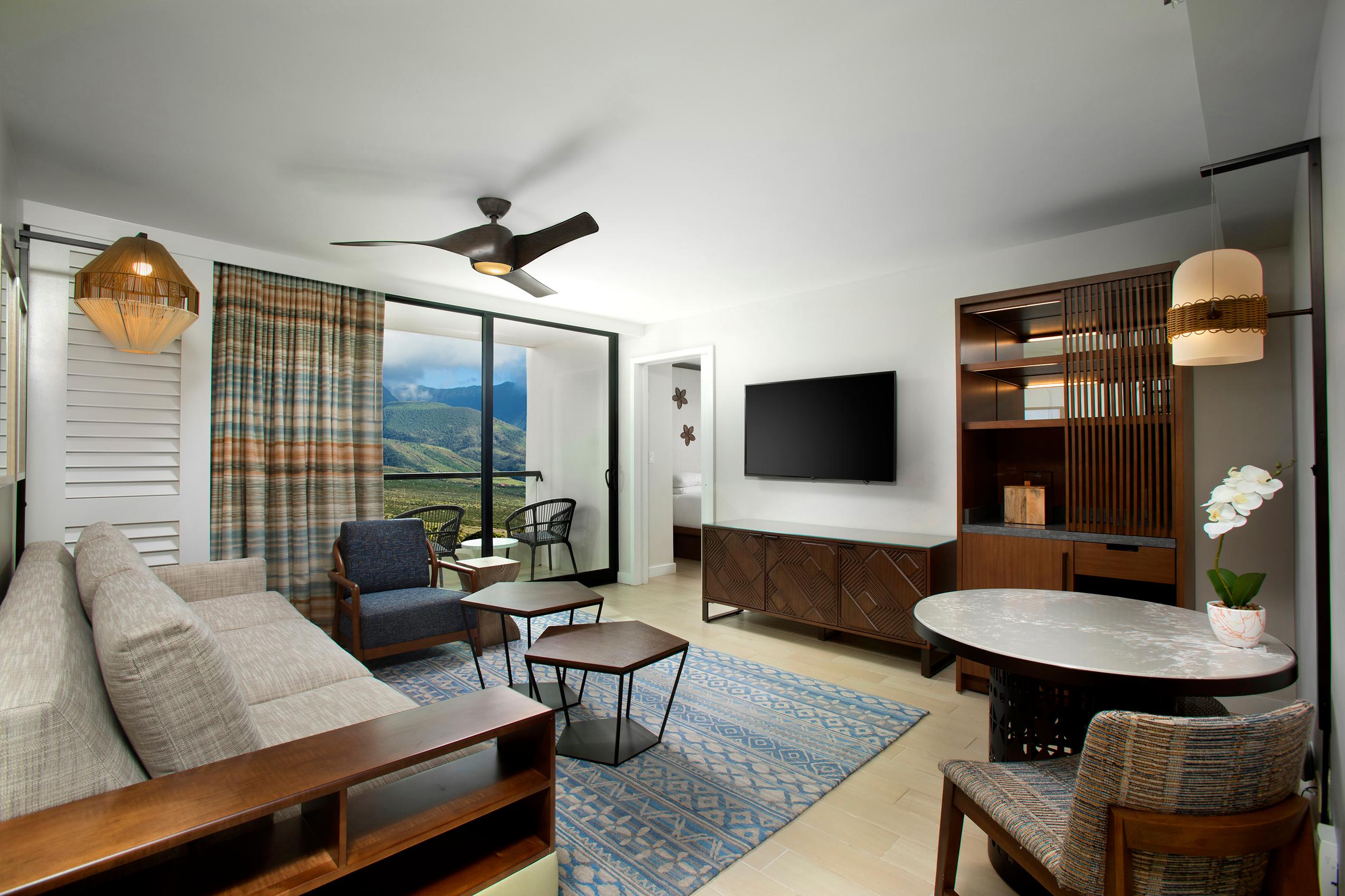 Hyatt Regency Maui Ocean Suite living area with ocean views
