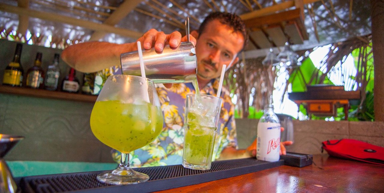 Tropical cocktail bar at Playa Escondida Sayulita