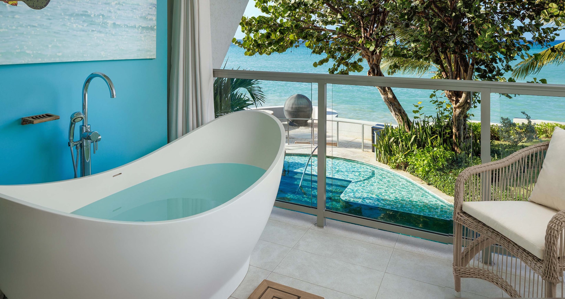 Sandals Montego Bay — Oceanfront Honeymoon Club Level Room w/ Balcony Tranquility Soaking Tub