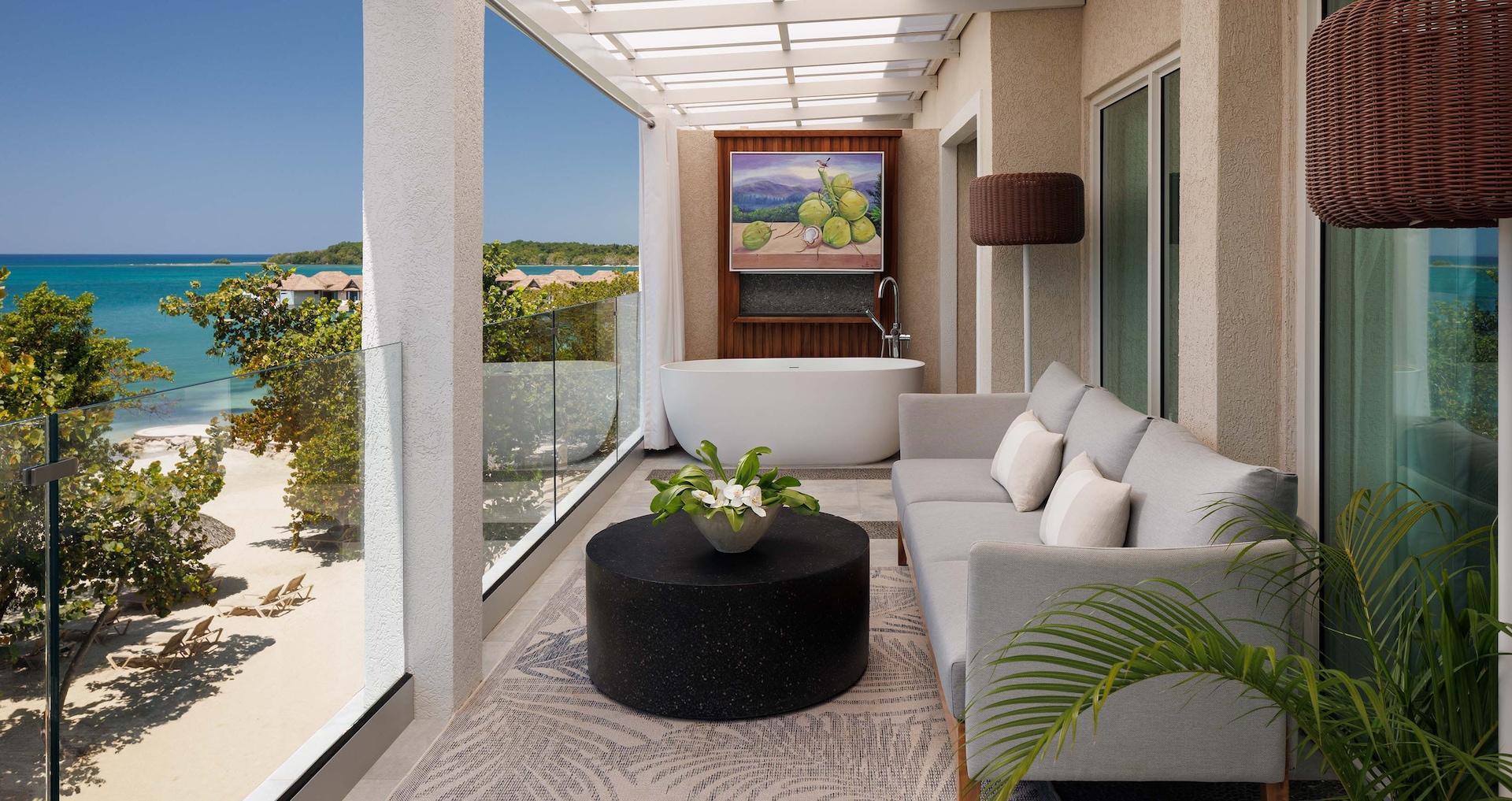 Sandals South Coast — Longbeach Beachfront One Bedroom Butler Suite w/ Balcony Tranquility Soaking Tub