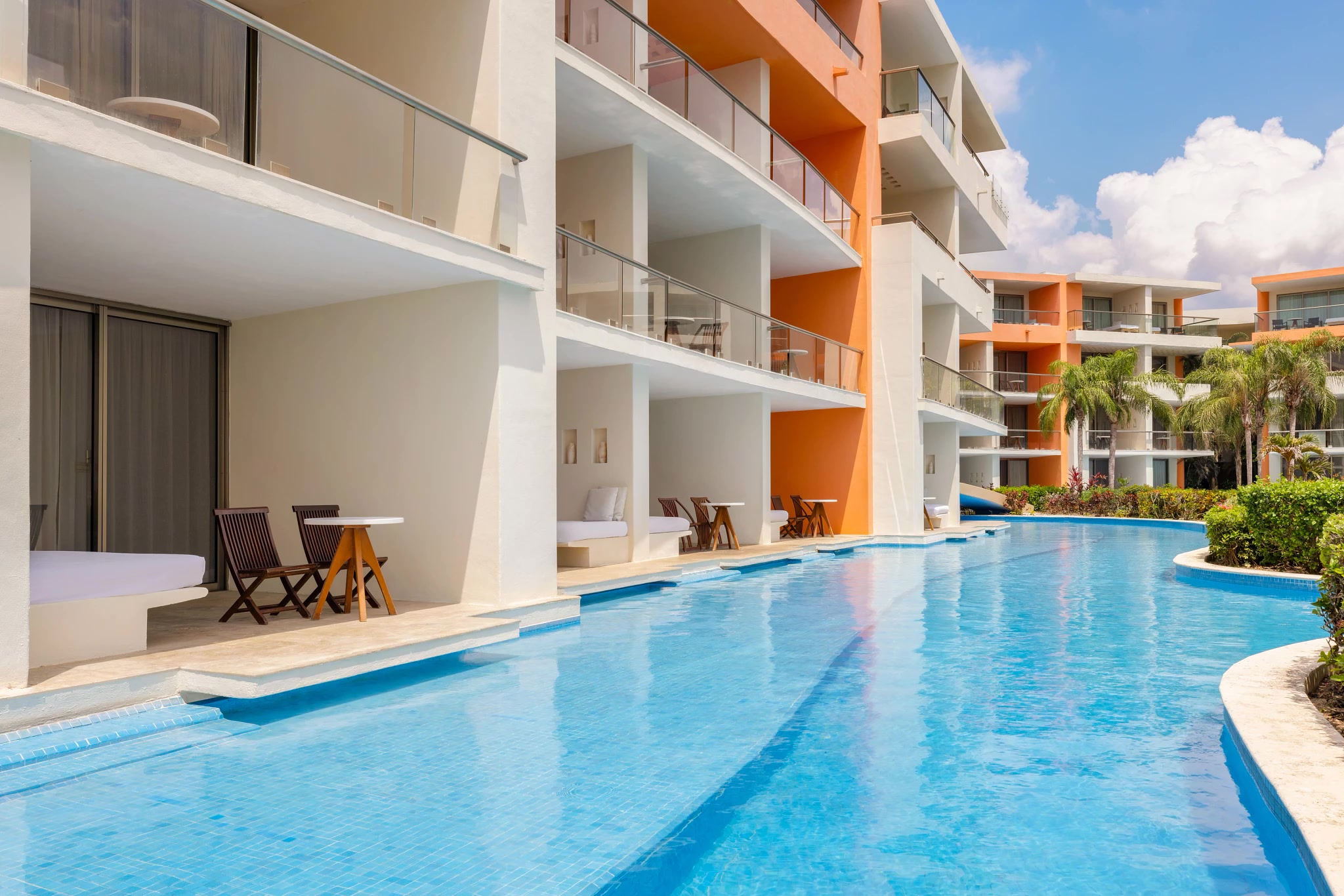 Secrets Aura Cozumel junior suites with private swim-out pools overlooking the ocean
