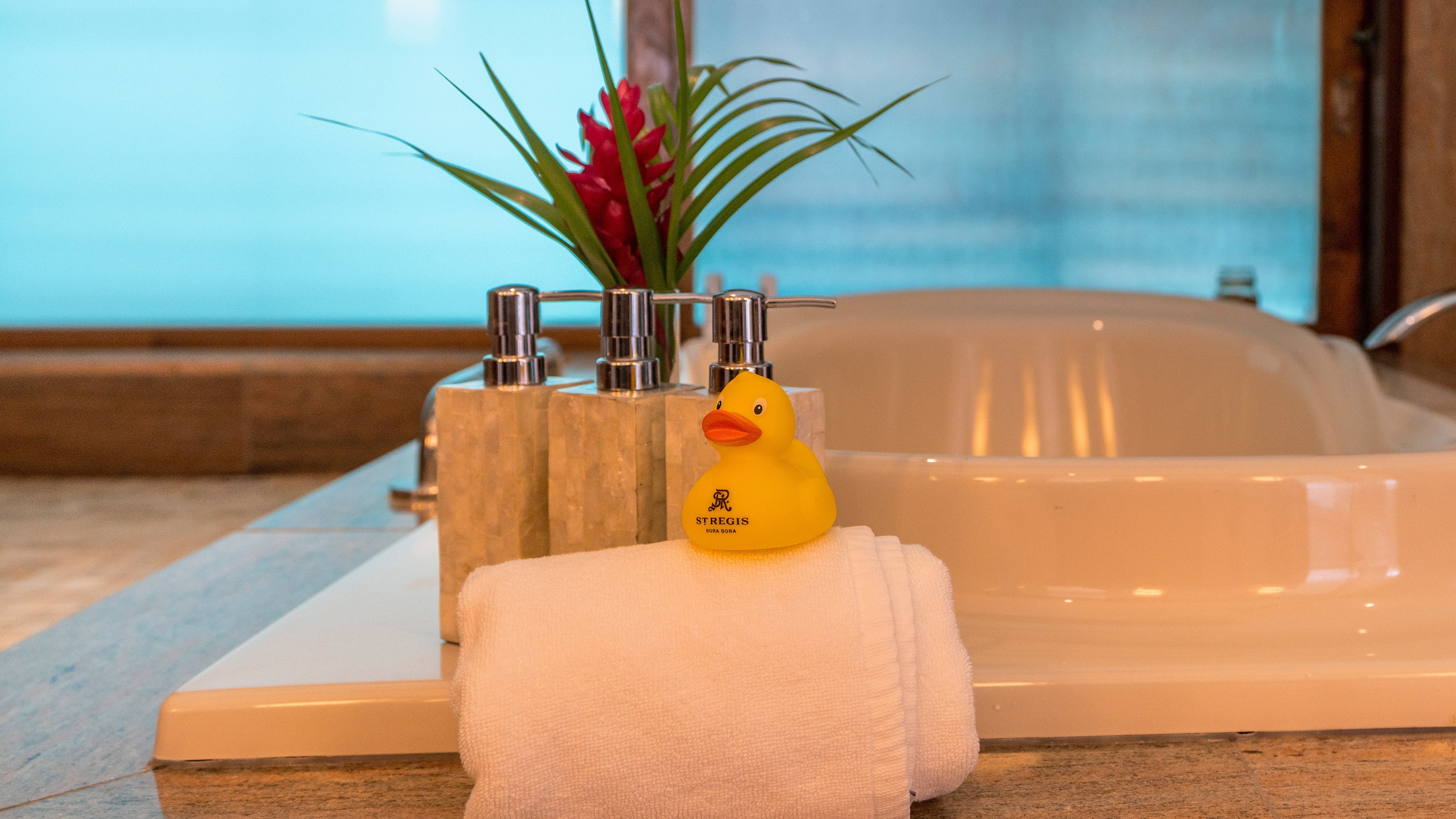 St Regis Bora Bora Garden Villa marble bathroom