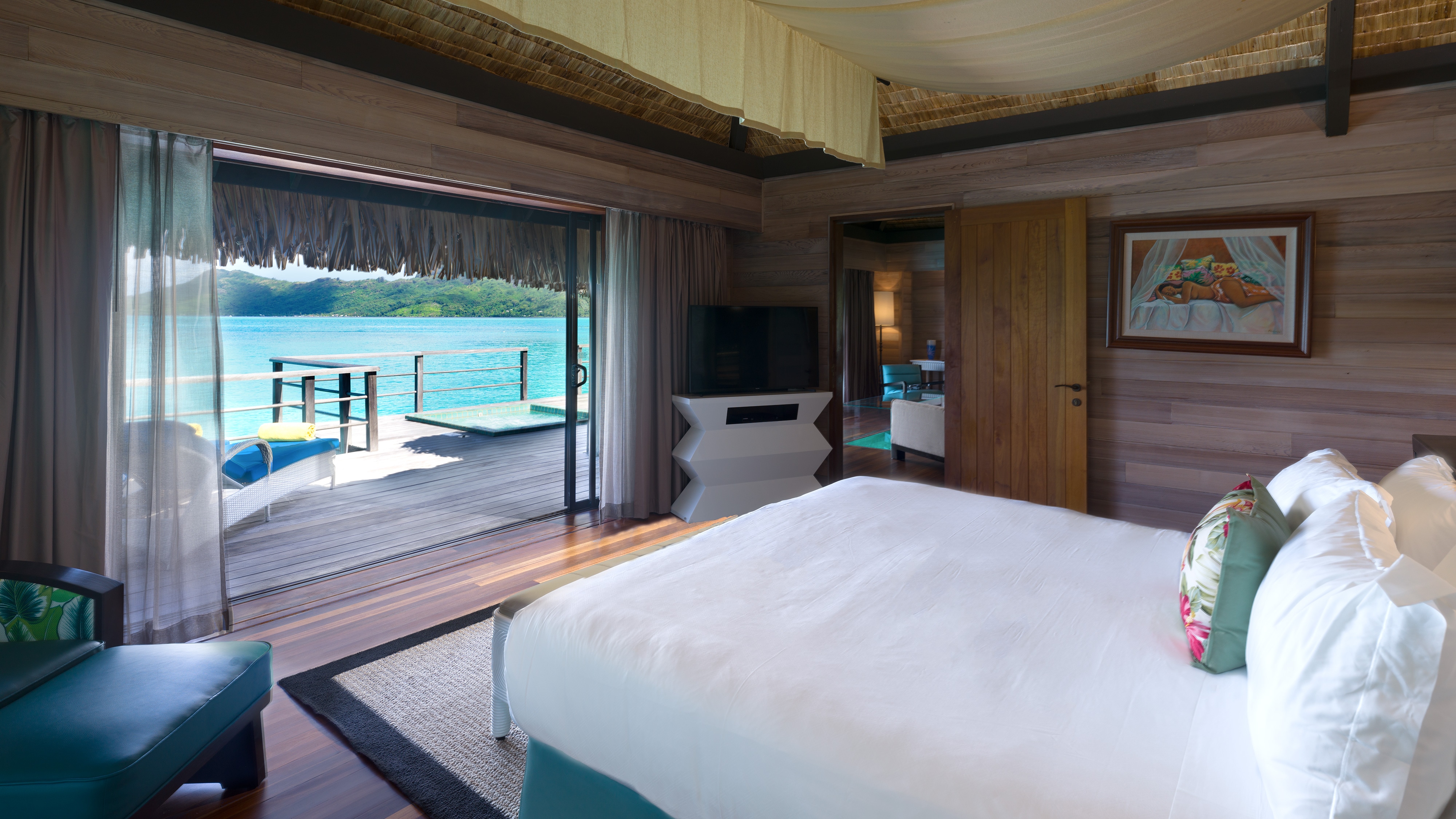 St Regis Bora Bora Premier Otemanu villa bedroom