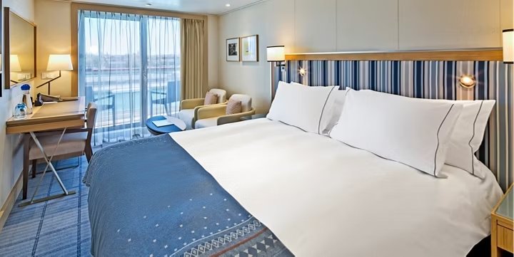 Deluxe Veranda Stateroom aboard a Viking ocean ship