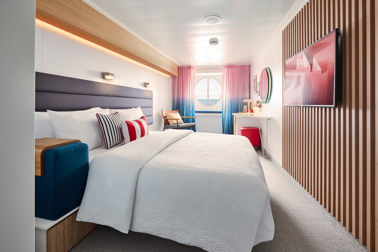 Virgin Voyages Sea View oceanview cabin aboard Brilliant Lady