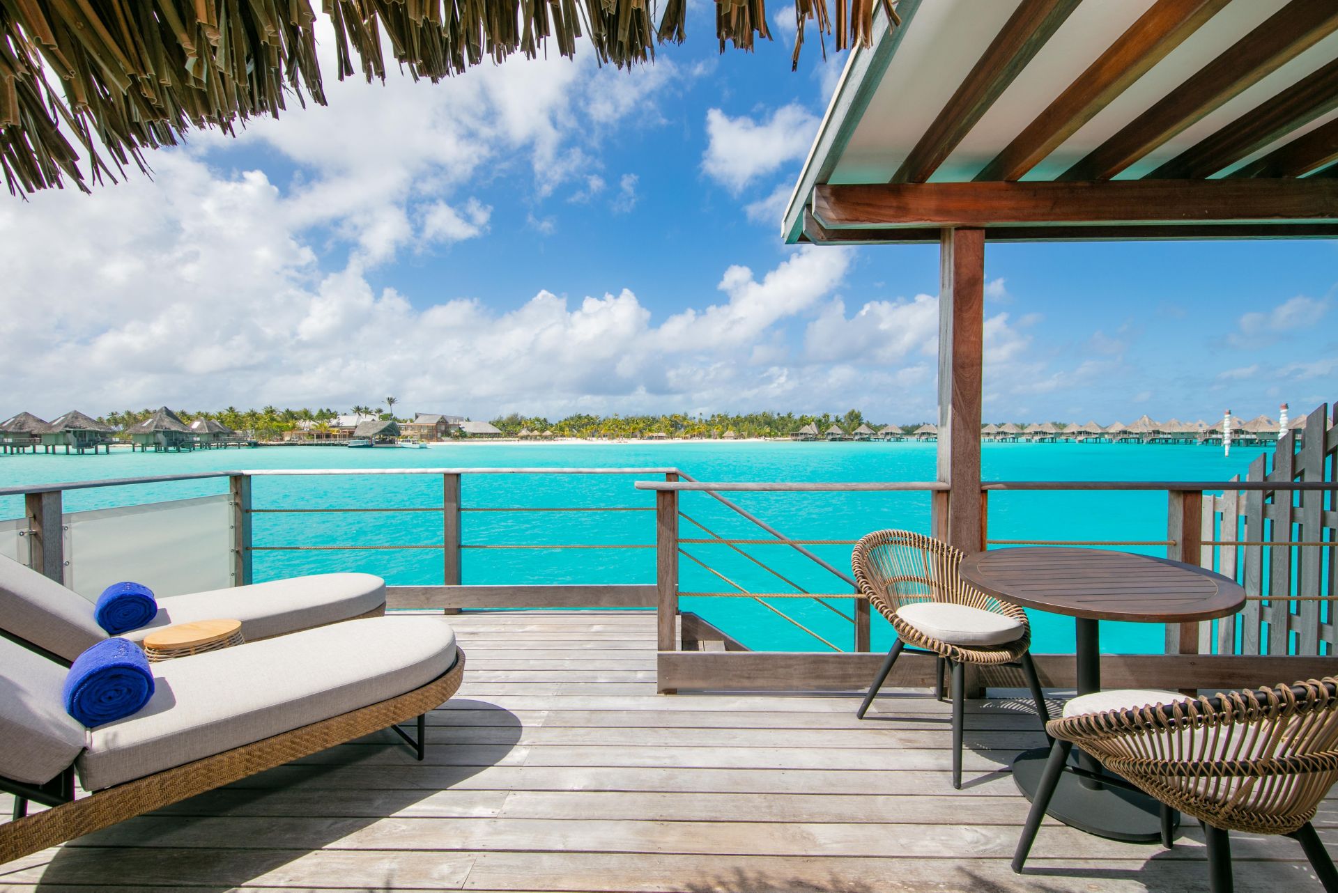 Westin Bora Bora Lagoon Overwater Villa terrace with direct lagoon access