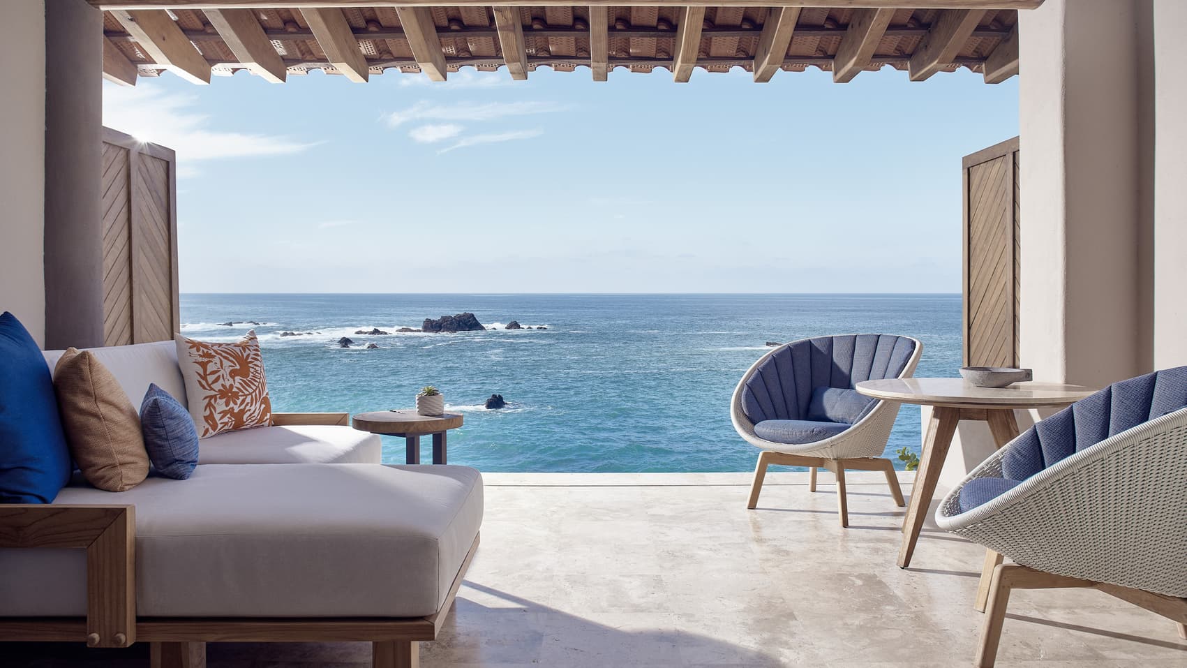 Casita Room Ocean View terrace overlooking the Pacific at Four Seasons Punta Mita