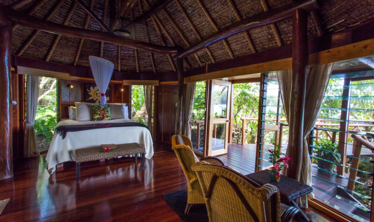 Namale Fiji Ocean Plunge Pool Bure bedroom interior