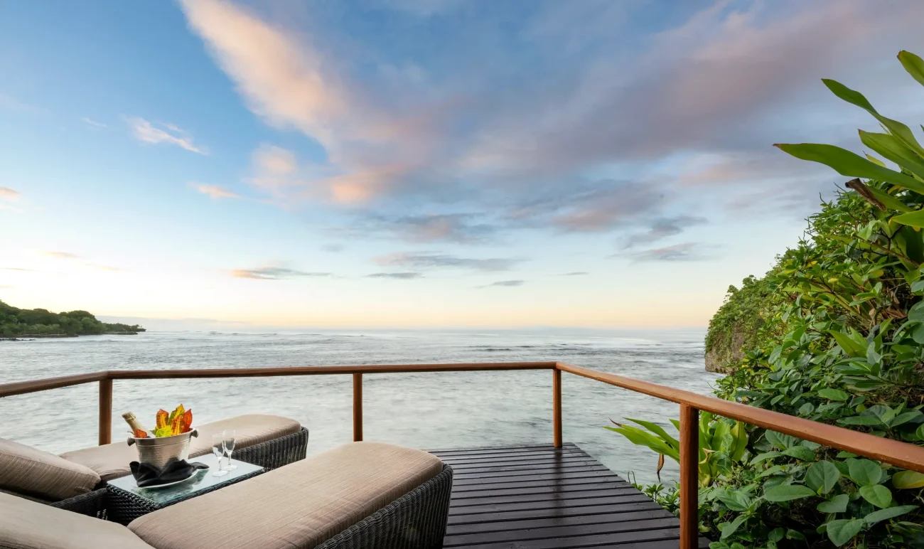 Namale Fiji Plunge Pool Villa bedroom with ocean view
