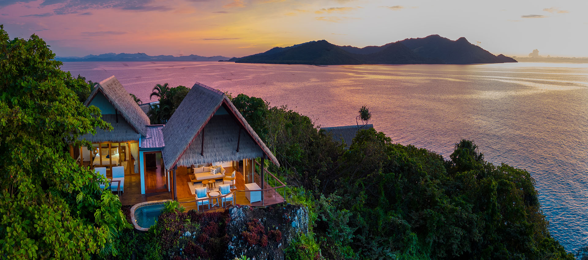 Royal Davui Island Plunge Pool Bungalow exterior on Beqa Lagoon