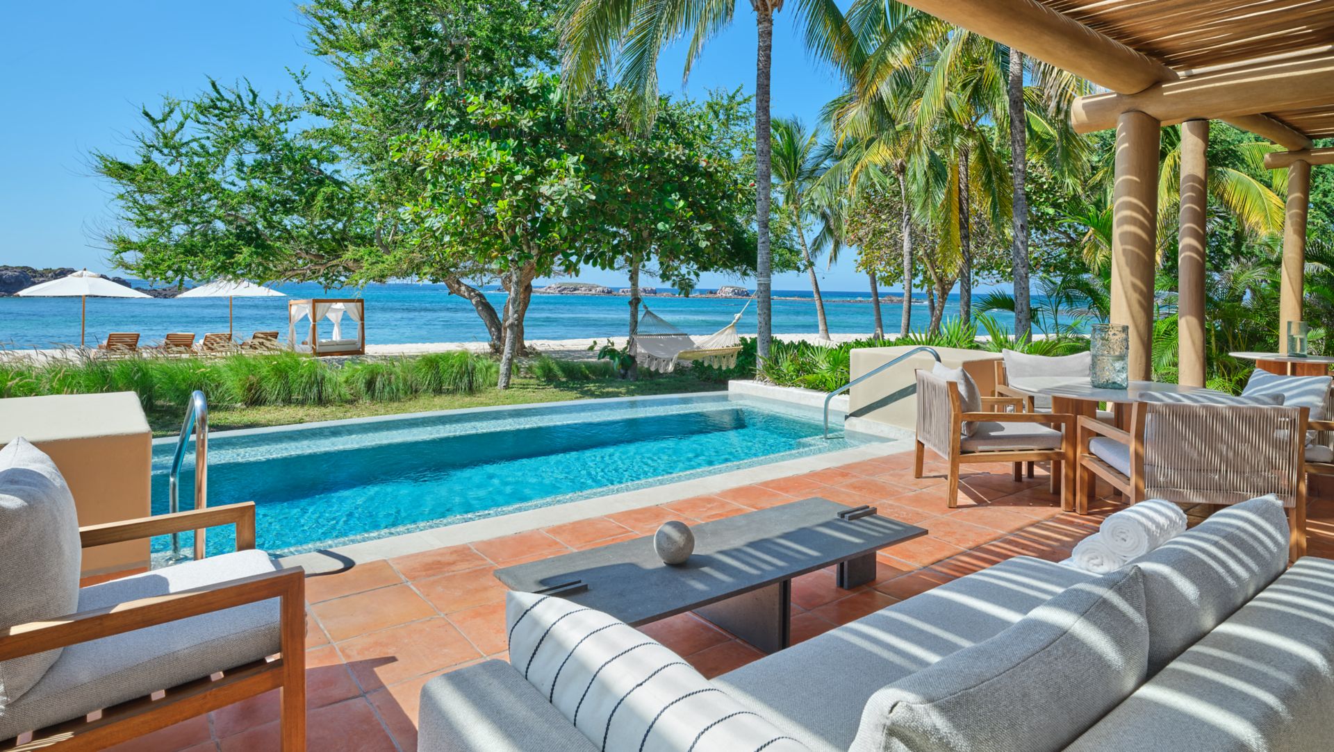 Presidential Villa master suite and private terrace at The St. Regis Punta Mita