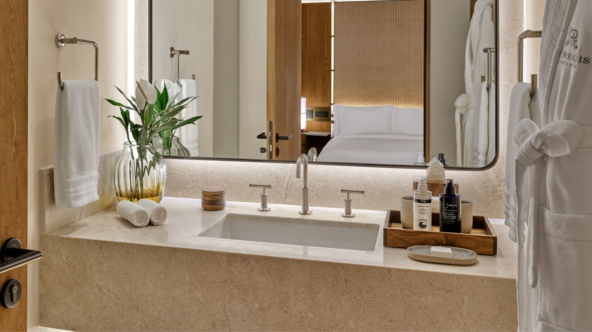 Villa bathroom with soaking tub and walk-in shower at The St. Regis Punta Mita