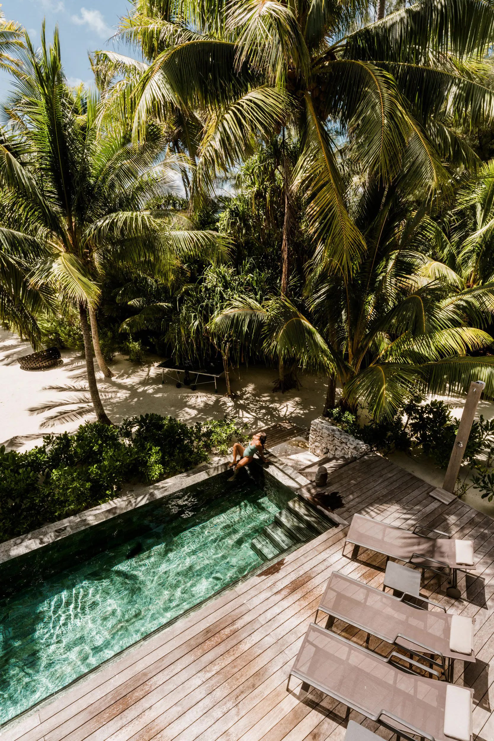 The Brando One Bedroom Villa bathroom with outdoor bathtub