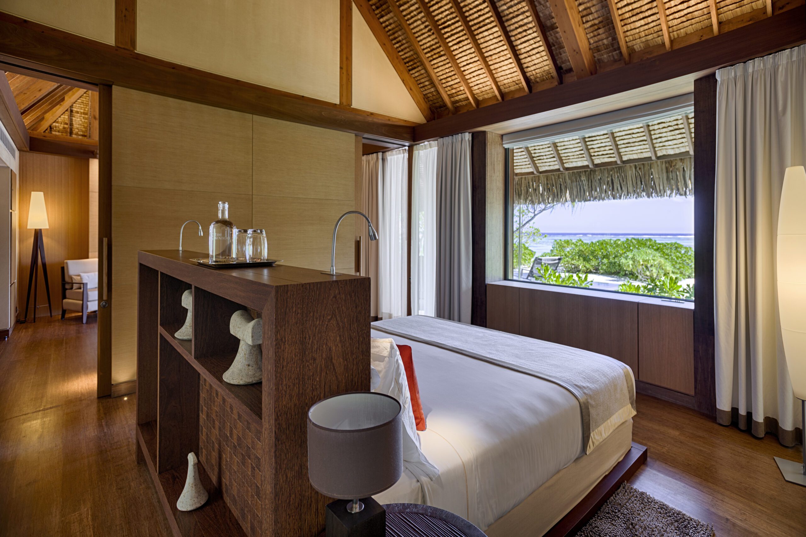 The Brando One Bedroom Villa bedroom with lagoon outlook
