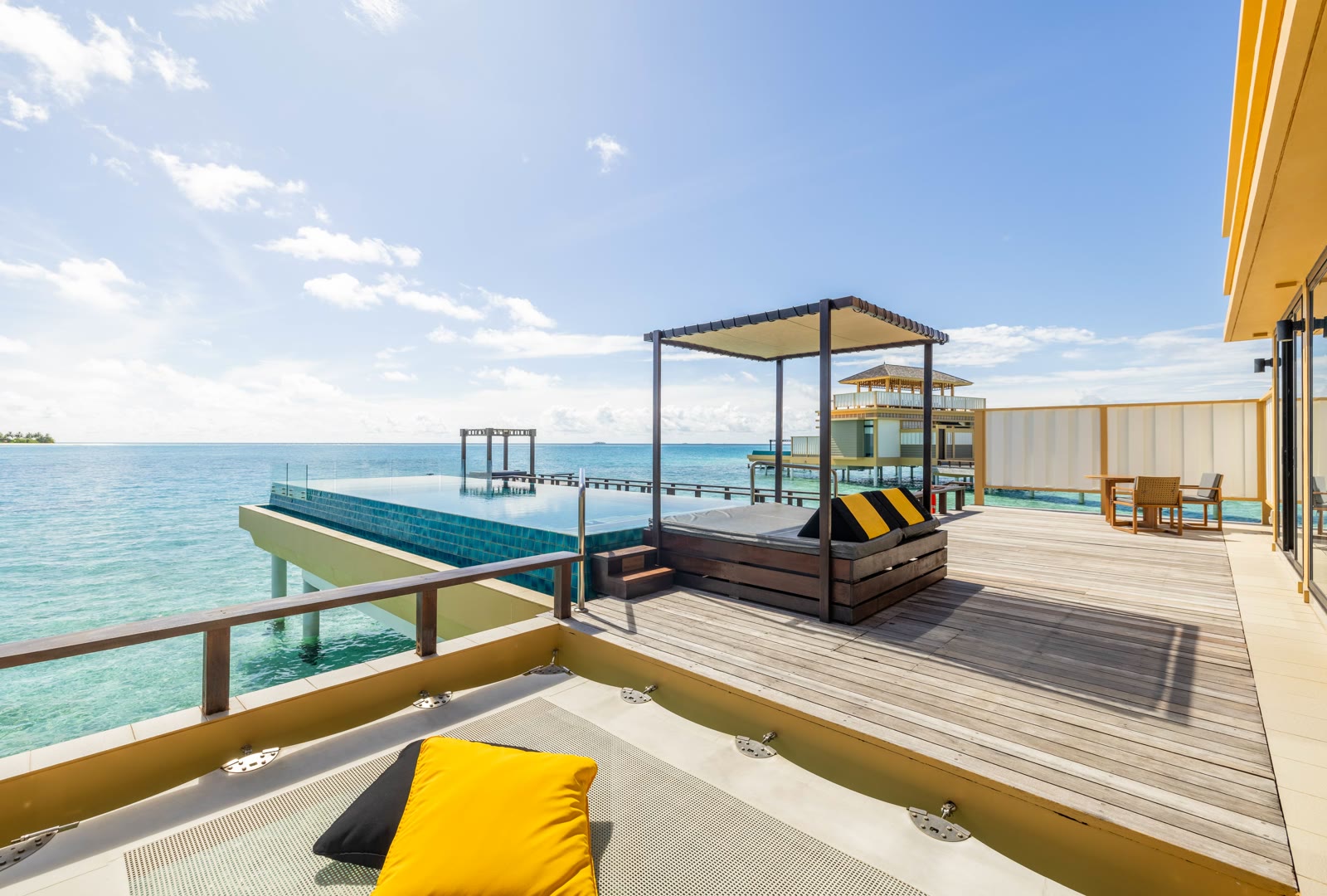 Deluxe InOcean Pool Villa outdoor terrace and private pool at Angsana Velavaru