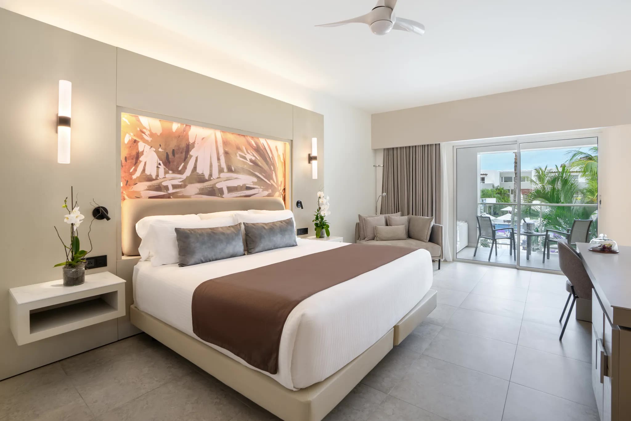 Allure Junior Suite king bedroom at Breathless Punta Cana