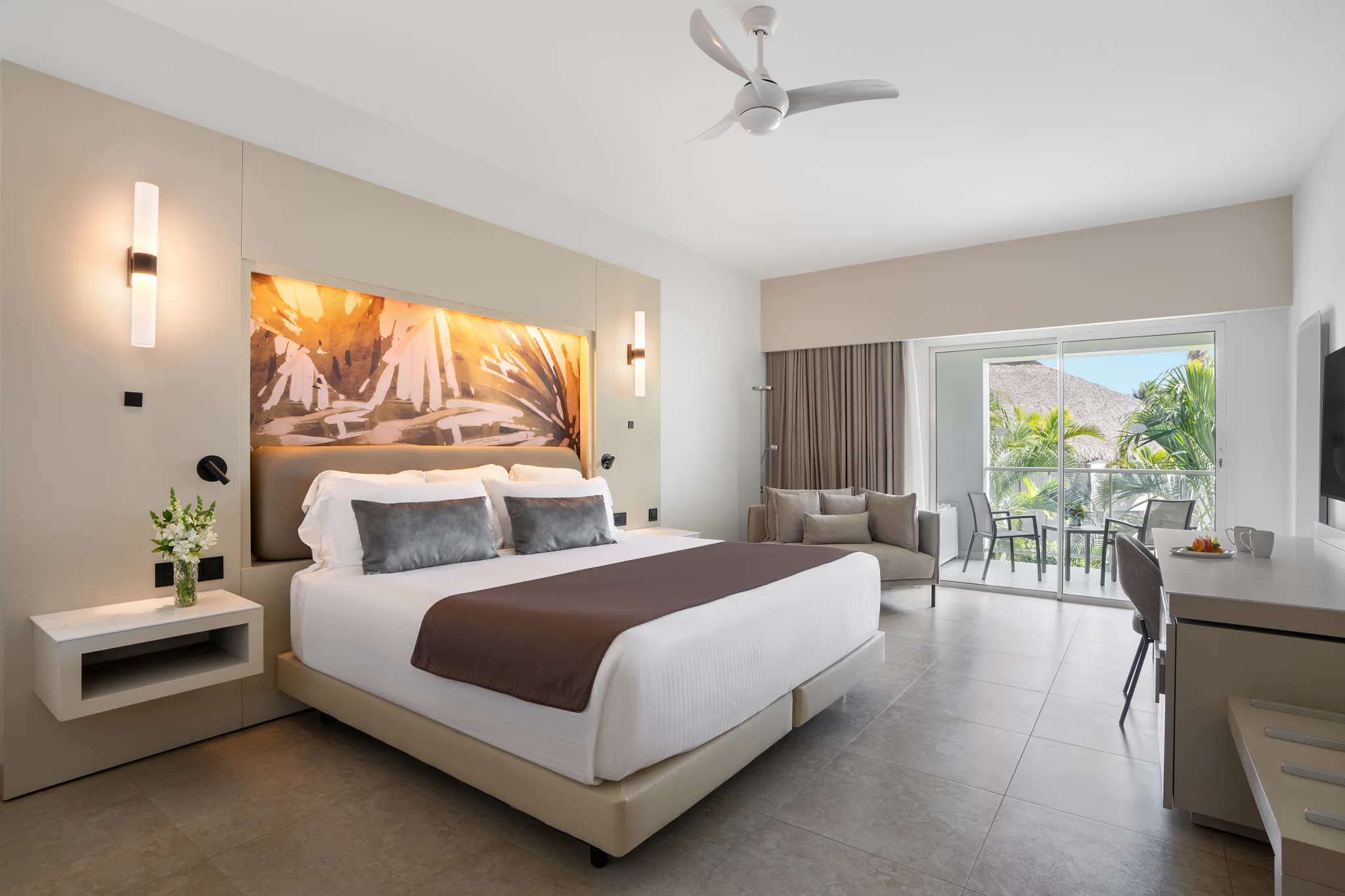 Allure Junior Suite tropical-view king bedroom at Breathless Punta Cana