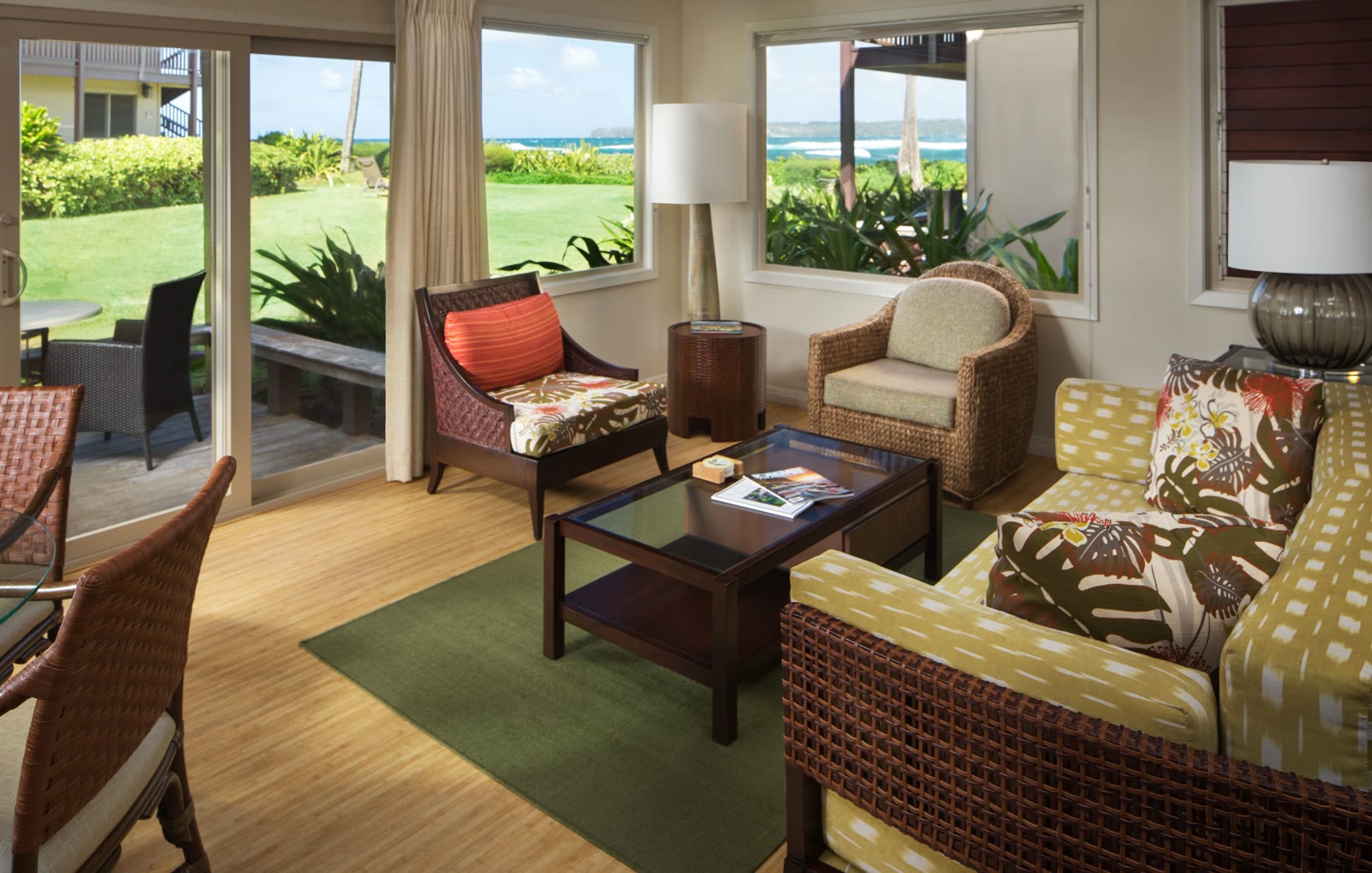 Ocean View suite lanai overlooking the Pacific at Hanalei Colony Resort, Kauai