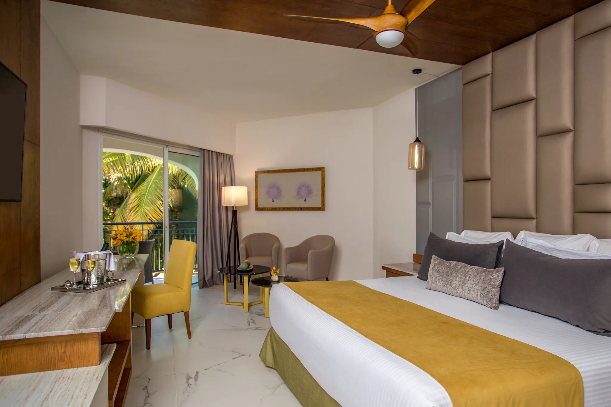 Preferred Club Junior Suite King bedroom at Secrets Royal Beach Punta Cana