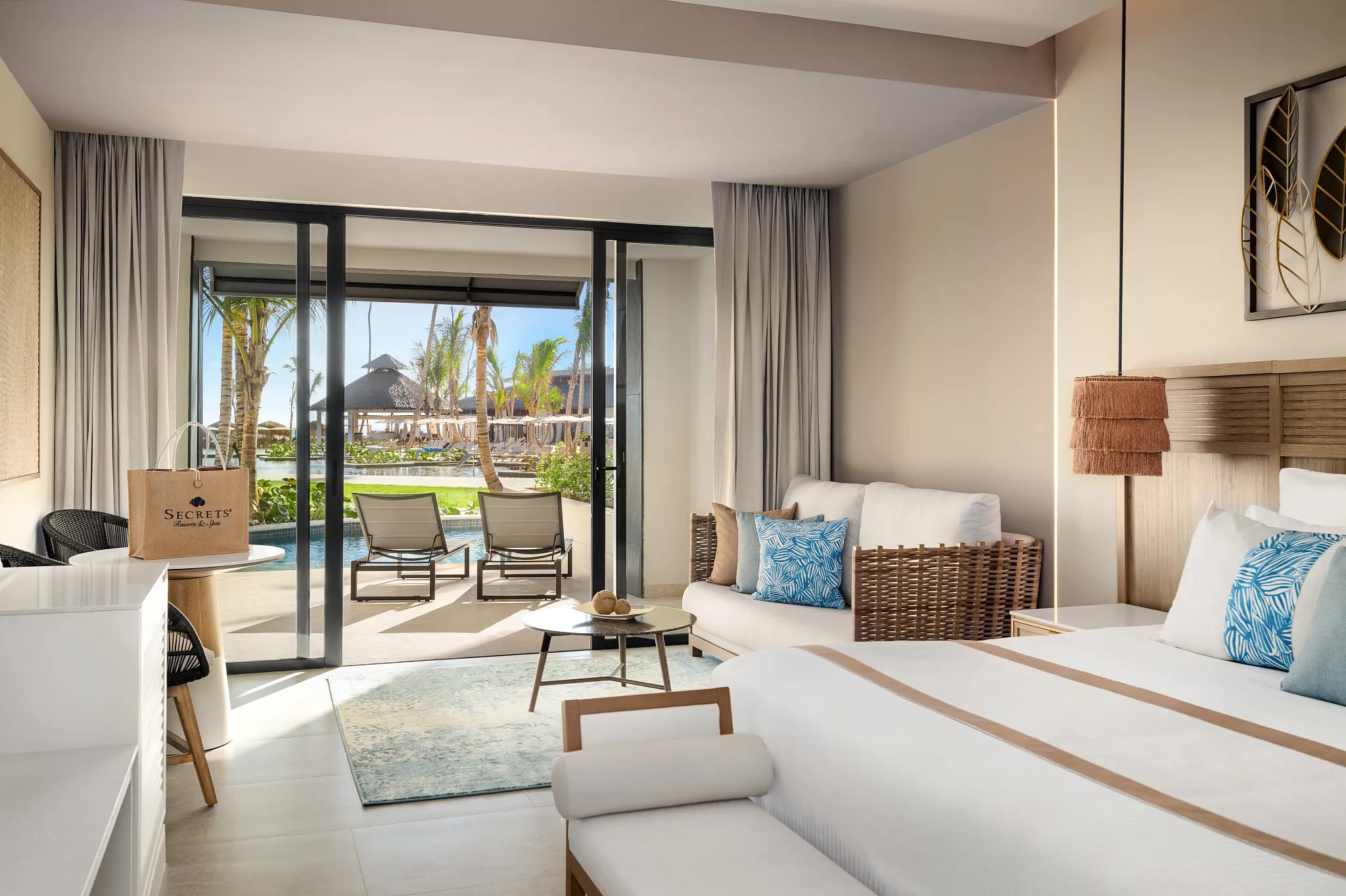 Preferred Club Junior Suite Swim-Out terrace at Secrets Tides Punta Cana