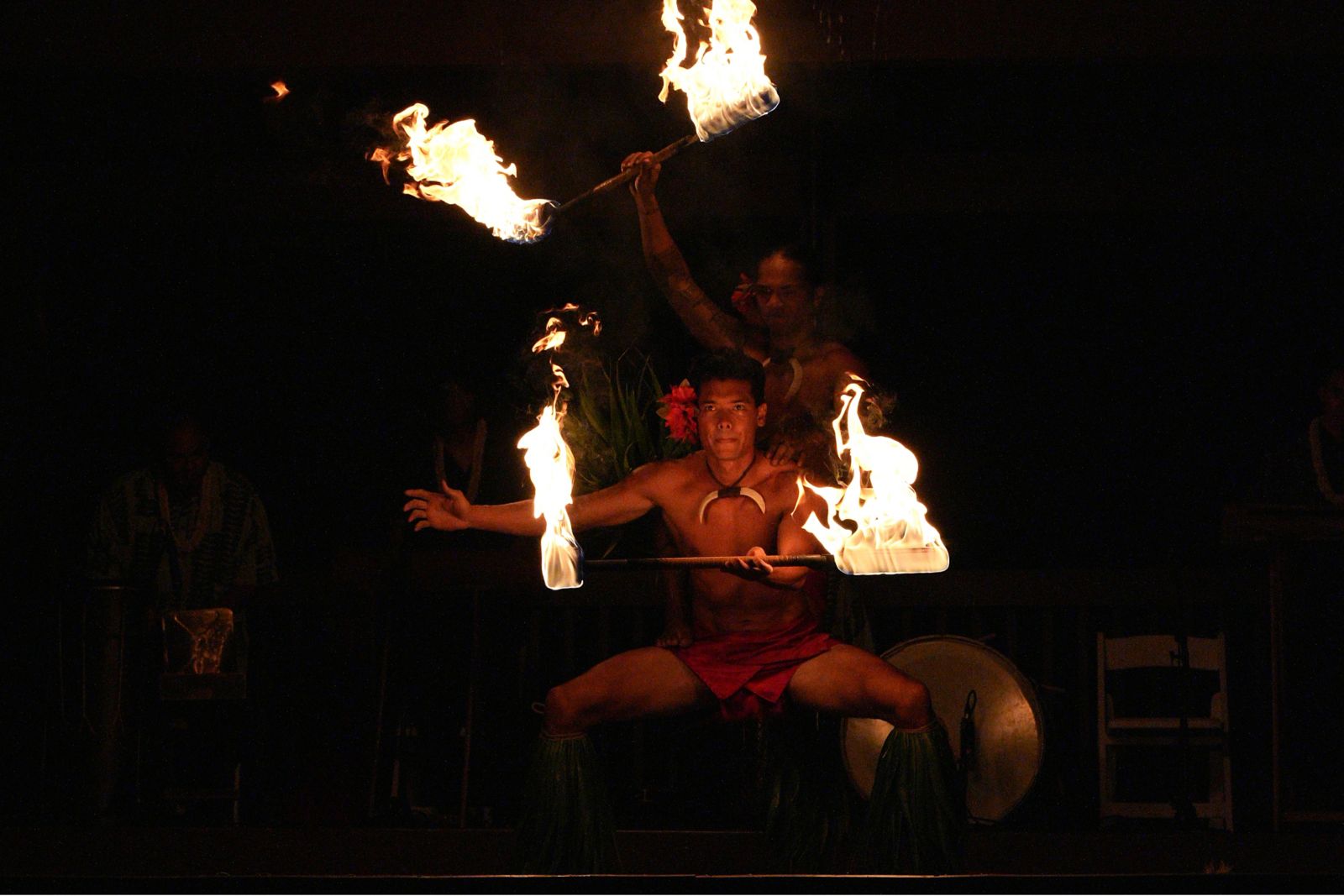 Maui Nui Luau fire-knife dance at Sheraton Maui on Ka'anapali Beach