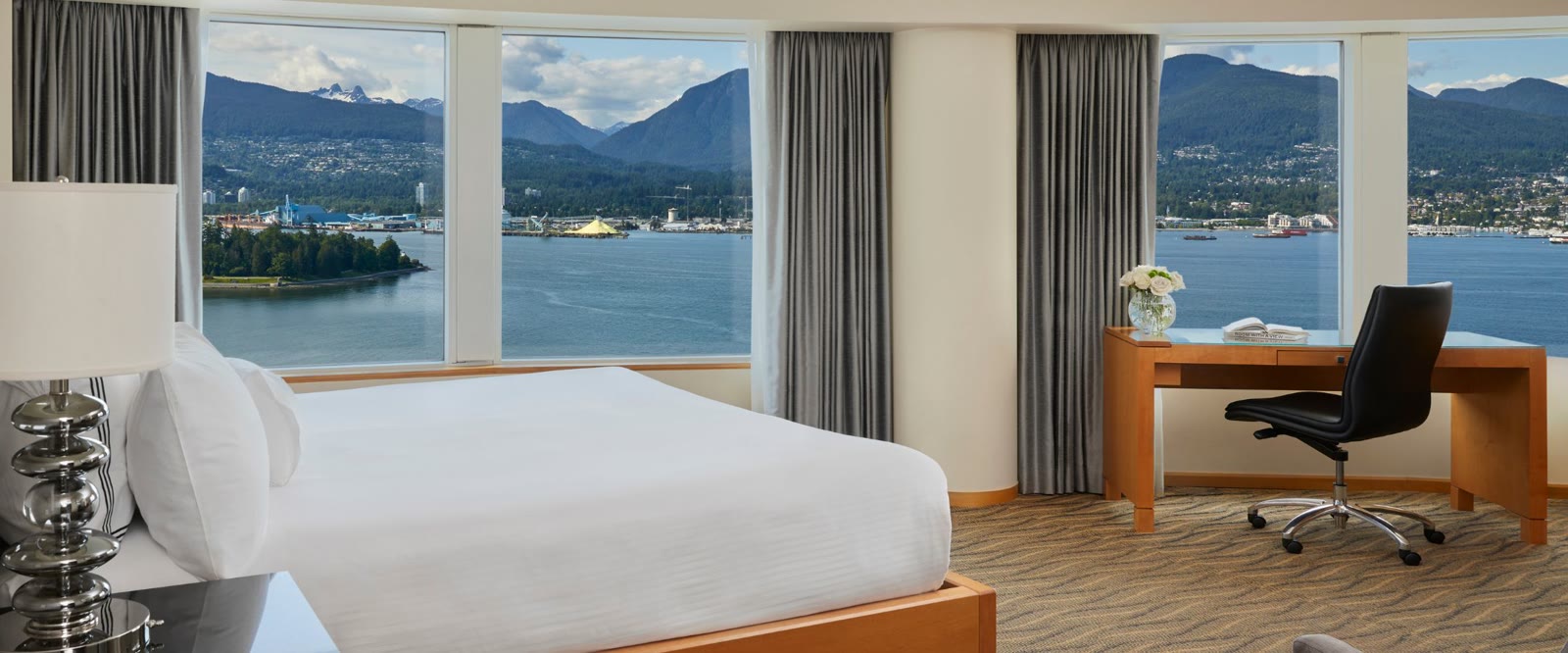 Premier Room at Pan Pacific Vancouver with waterfront and city views