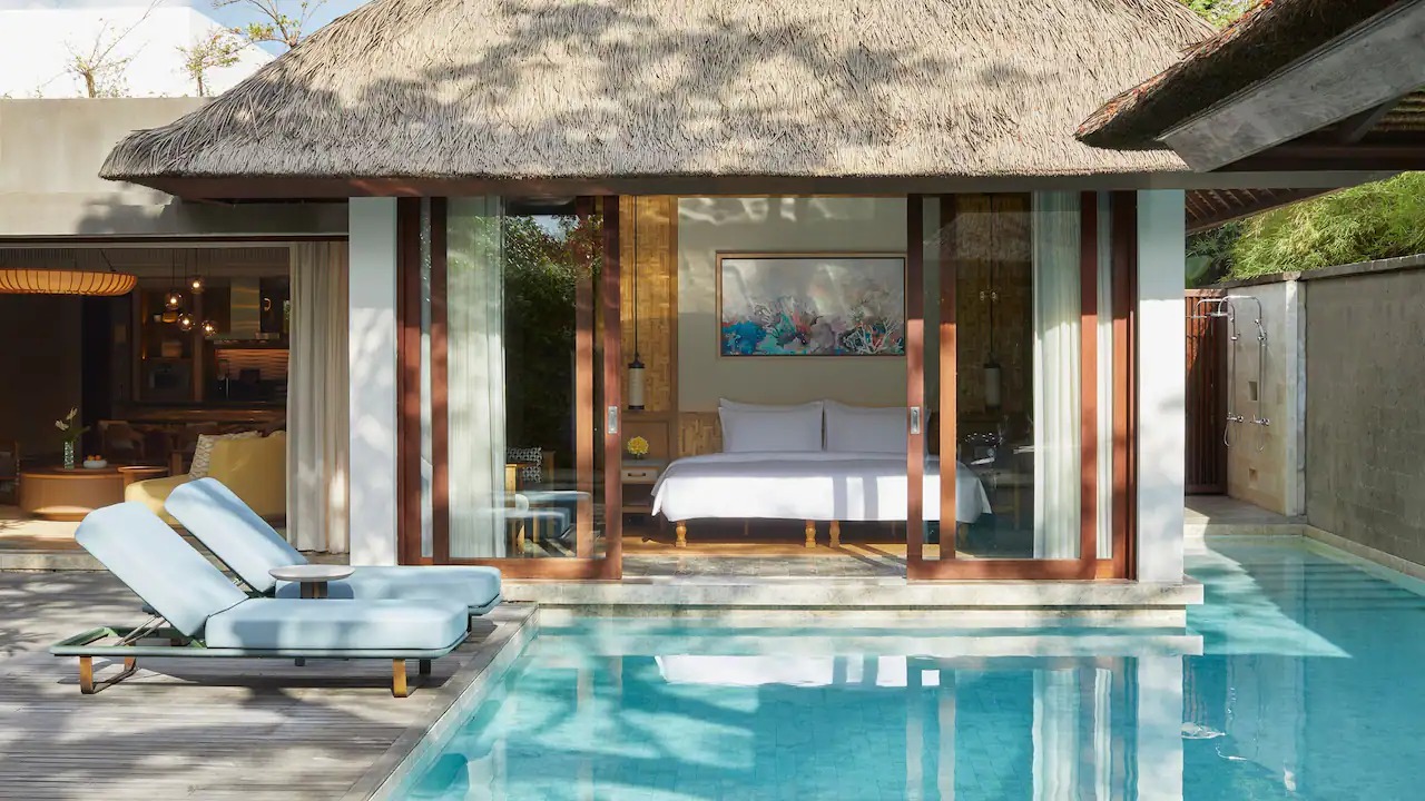 Private pool of a Two-Bedroom Beach Villa at Andaz Bali, steps from Sanur Beach