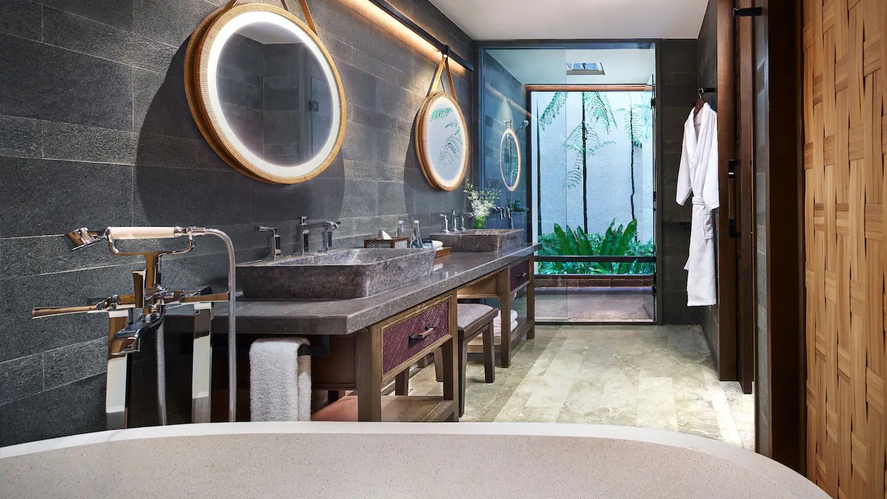 Rain shower bathroom of a Signature Room at Andaz Bali