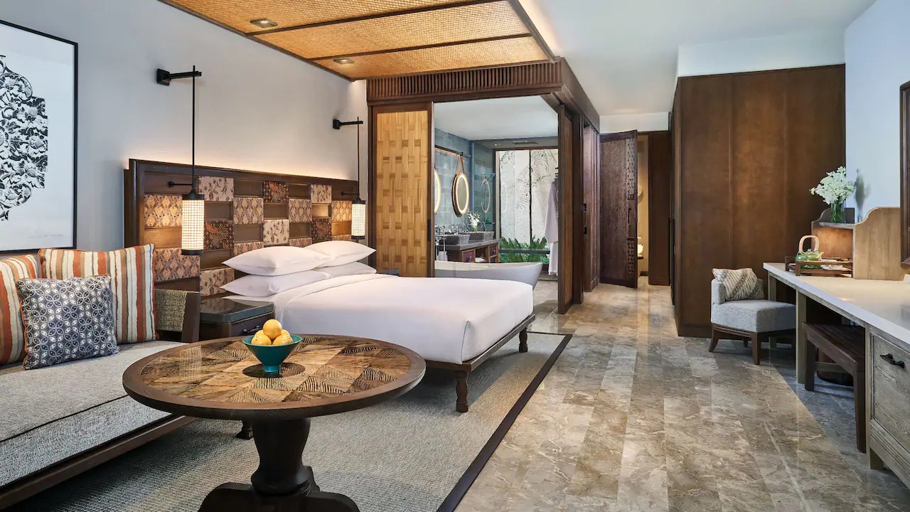 King bed in a Signature Room at Andaz Bali, Sanur