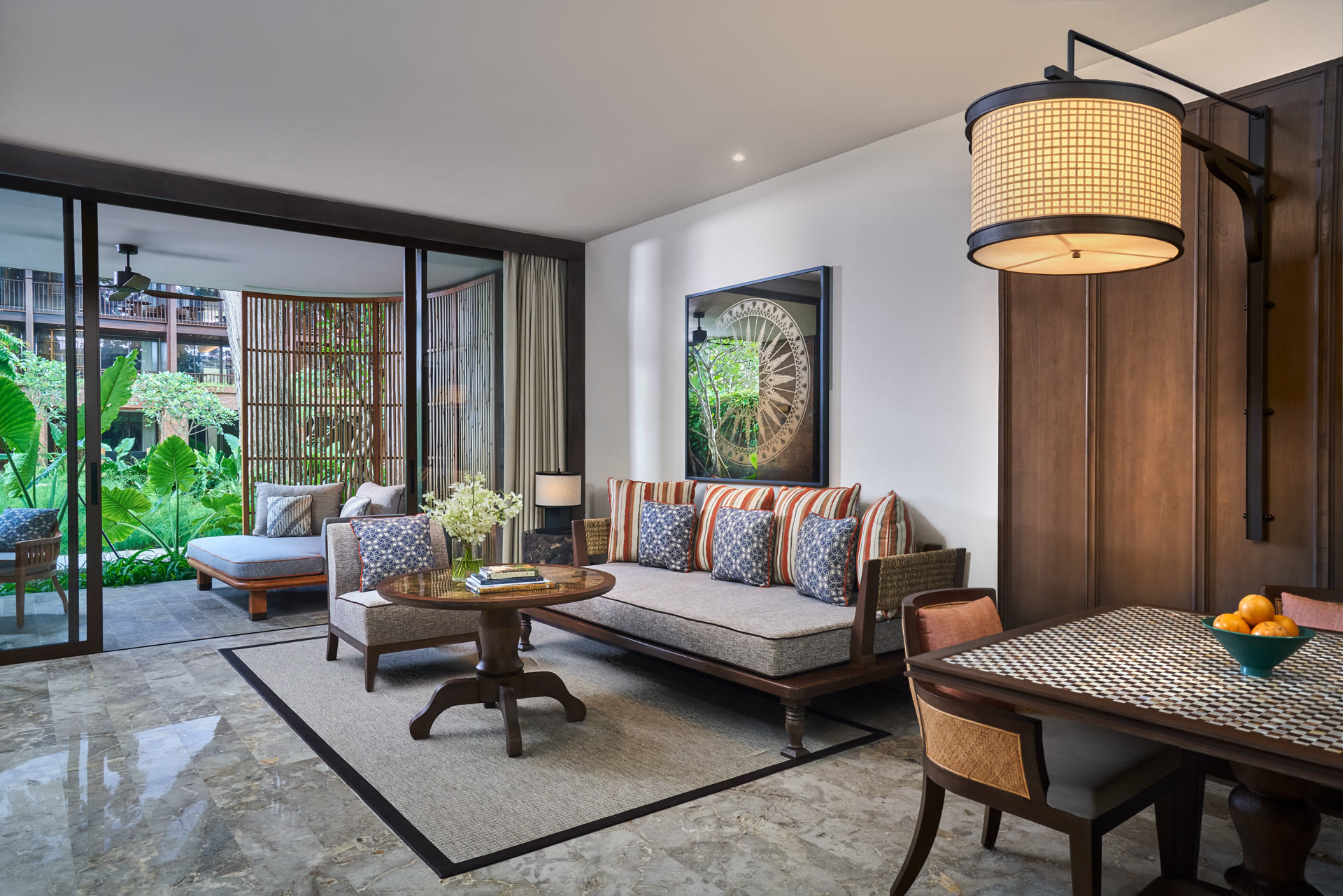Living room of an Andaz Suite with Lagoon Access at Andaz Bali