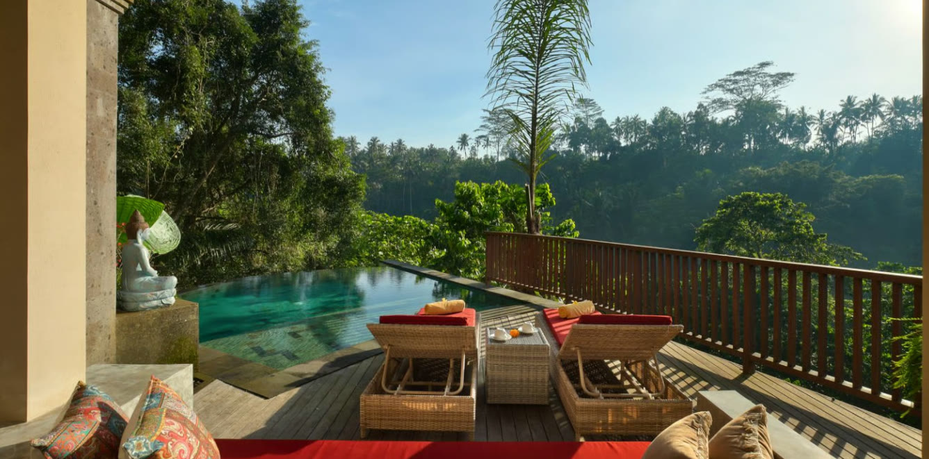 Private pool villa in Ubud on the 9-day Bali Indonesia tour